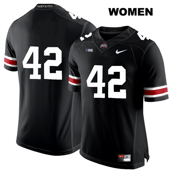 Ohio State Buckeyes Women's Lloyd McFarquhar #42 White Number Black Authentic Nike No Name College NCAA Stitched Football Jersey EF19V66LA